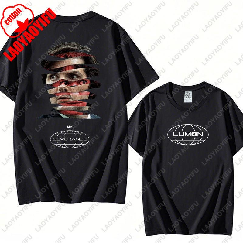 Винтажная футболка Lumon Macrodata Refinement Severance, Ретро футболка Severance TV Show, Хлопковая футболка, Летний ретро тренд, Крутые футболки унисекс