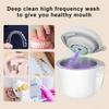 Ultrasonic Retainer Cleaner 45KHz 180ML Portable Denture Braces Mouth Guard Aligner UV Cleaner Home False Teeth Cleaning Machine