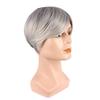 Synthetic Dark Root Ombre Grey Hair Wig for Men Cosplay Costume Anime Natural Ash Blonde Wigs Short Wave Old Man Wig with Bangs