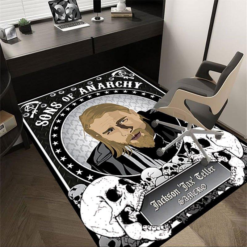 1pc Sons of Anarchy themed Office Carpet Chair Mats - durable polyester rug for home theater, office, dorm room decor - tA85