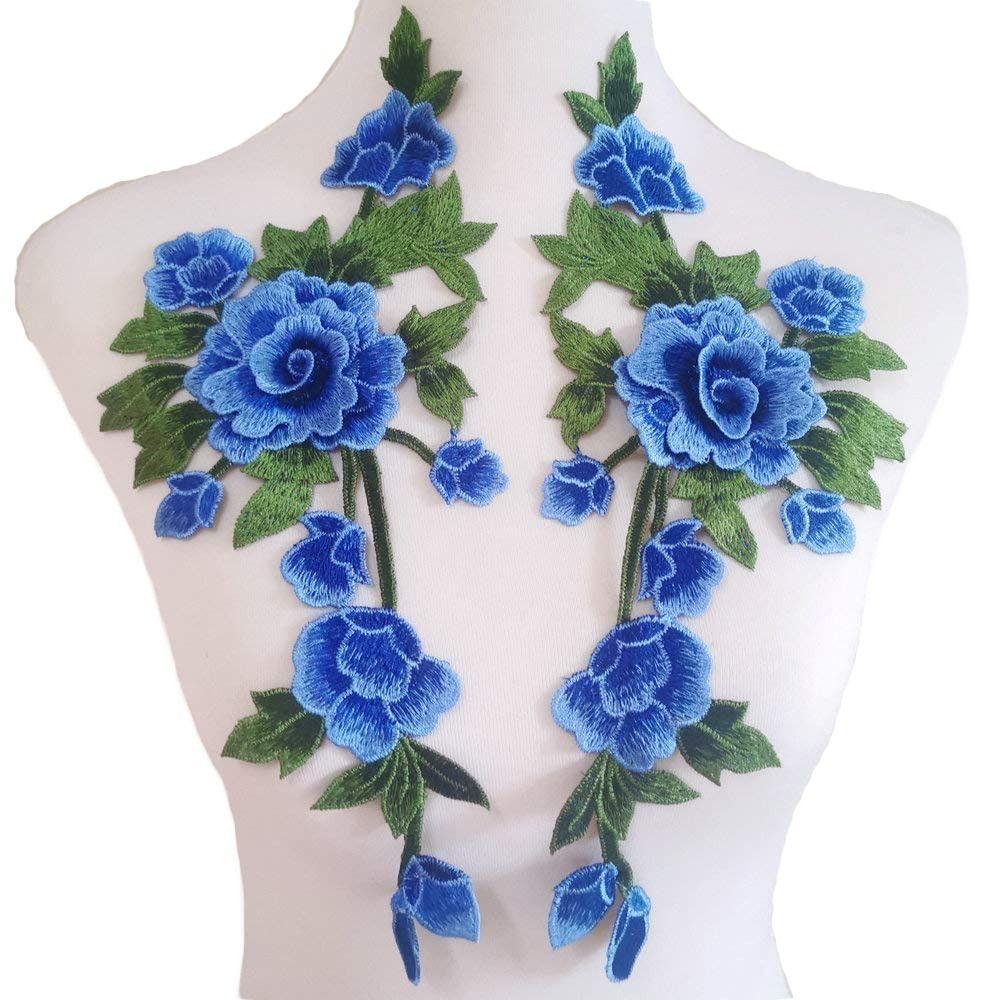3D Trimmings Rose Floral Peony Garment Flower Embroidery Applique Clothes Accessories Patch
