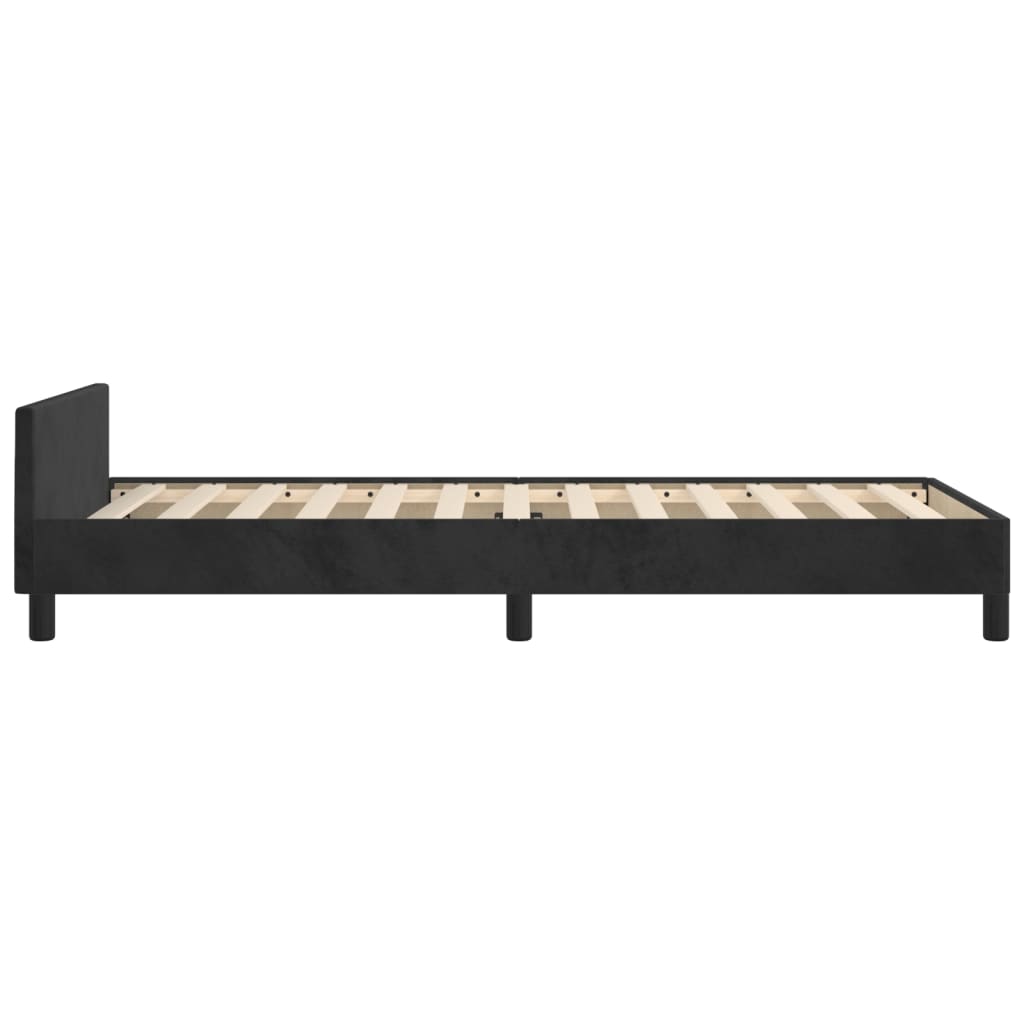 Vidaxl Каркас кровати с изголовьем, черный, 80x200 см, бархатный