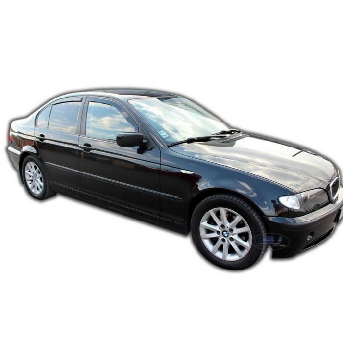 Дефлекторы на окна - Совместимы с BMW - E46 - 4 двери - Тонированный акрил - 4 шт.