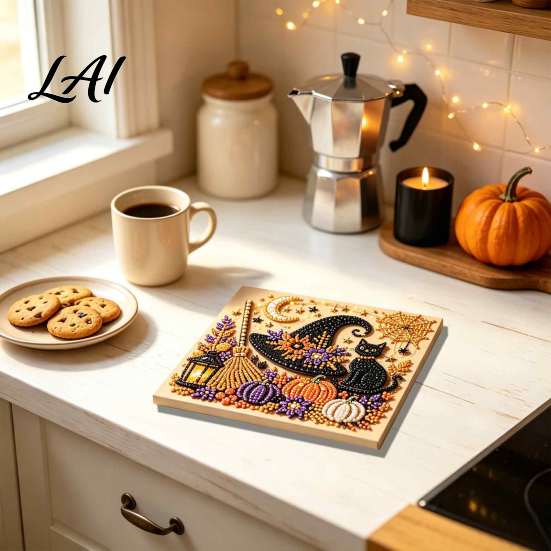 Faux Diamond Painting Kits for Adults Halloween Christmas DIY Pearl Kit Rhinestone Art Craft Full Drill Sets Set Adults Handmade Wall Decor Holiday