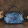 Johnature Сумка с тиснением в стиле ретро, ​​ручная роспись, женская сумка из натуральной кожи, универсальные сумки на плечо и через плечо из воловьей кожи