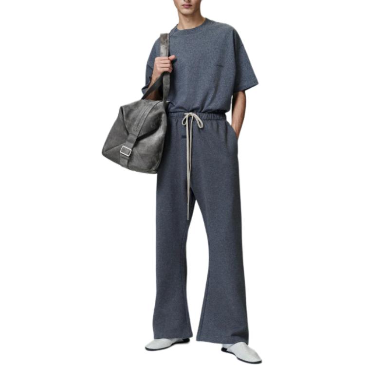 Fear of God Essentials Классическая футболка с коротким рукавом Угольный меланж Мужские Топы Серый 125HO254191F