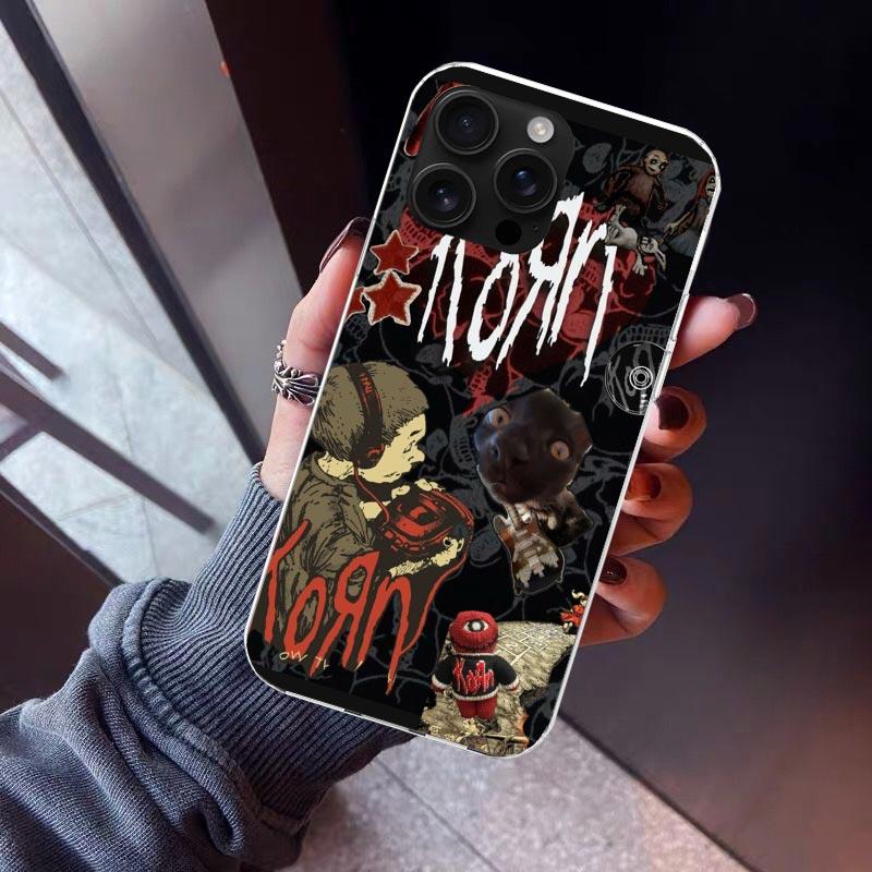 K-Korn Rock Band Phone Case For iPhone 17 Air 16 15 Pro Max 14 Plus 13 Mini 12 11 Cover 7 8 SE Silicone Shell Print Fundas 17 Ai