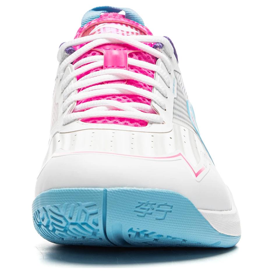 Li Ning Halberd 2 Удобные и модные Нескользящие Износостойкие Низкие Бадминтонные кроссовки Унисекс Белый Синий AYZU019-2