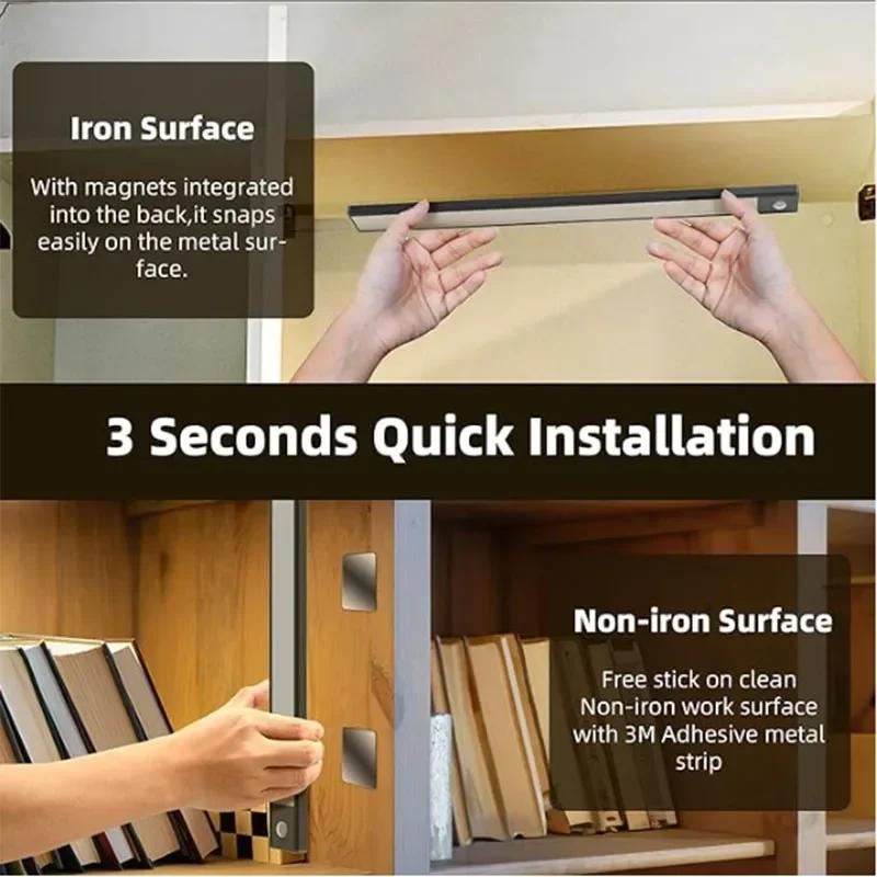 Светодиодный датчик движения, беспроводной USB-перезаряжаемый ночник, внутренний датчик движения, коридор, лестница, освещение