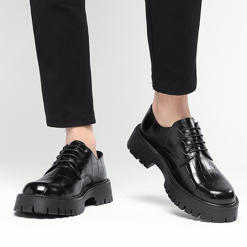 Модные формальные мужские туфли из кожи на толстой подошве Модные туфли в стиле минимализма для отдыха, бизнеса, вечеринок, офиса, свадьбы, мужские туфли для взрослых