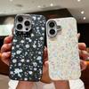 Маленький цветочный принт TPU кожа текстура тонкий чехол для телефона iPhone 16 Pro Max 15 Plus 14 Pro 13 12 11 мягкий матовый противоударный бампер чехол