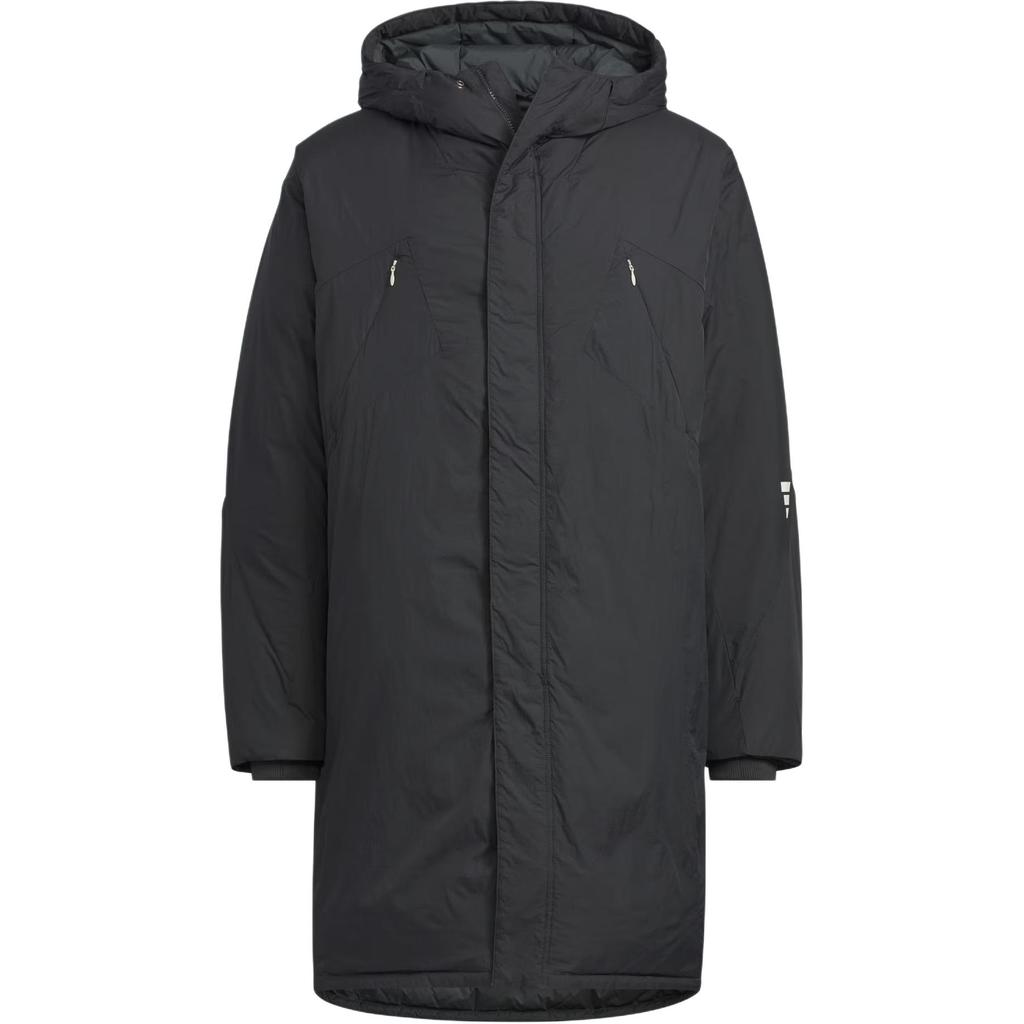 Adidas FW24 FUSTL P DJK LON водонепроницаемая длинная теплая спортивная повседневная куртка с капюшоном мужская куртка карбоново-черного цвета JM6176