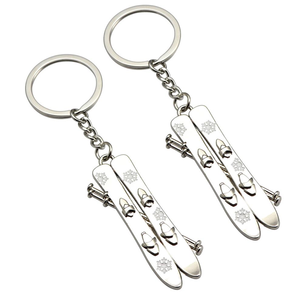 2Pcs 2022 Winter Sports Games Ski Keychain Ski Sports Key Ring Skier Keychain Sports Charm Skiing Gift for Skier Ski
