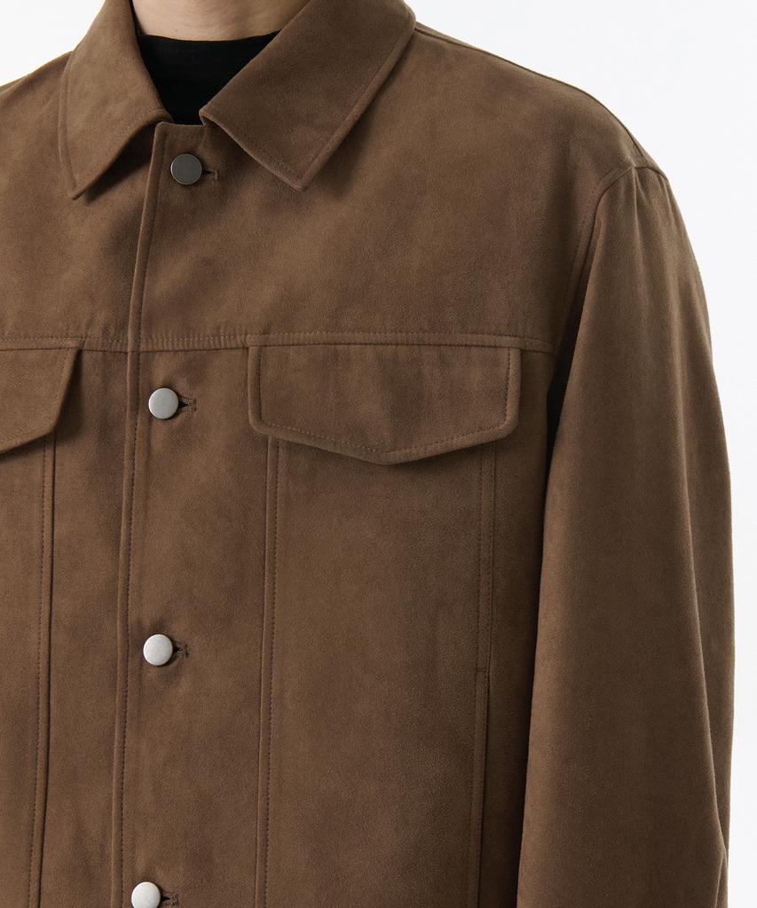 Musinsa Standard Synthetic Suede Minimal Trucker Jacket [Light Brown]
