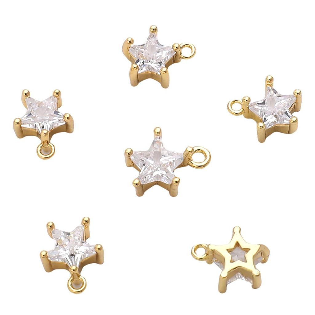 1 шт./пакет медь микро инкрустированный циркон пентаграмма кулон для ювелирных изделий ручной работы DIY