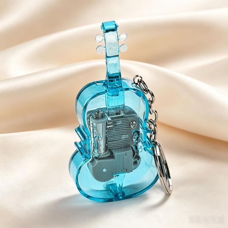 Mini Transparent Music Box Keychain Portable Melodic Decor Multiple Vibrant Colors Pendant for Key Ring Bag Valentine's Day Gift