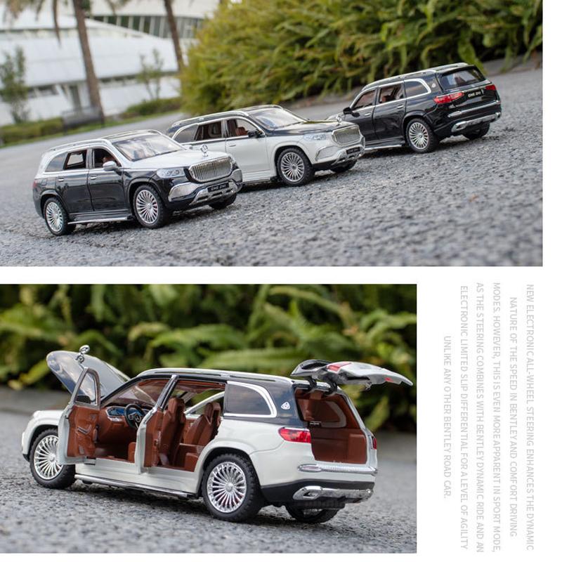 Масштаб 1/24 Benz Maybach Gls600, модель автомобиля из сплава, детская игрушечная машина, подарочные украшения, имитация внедорожника, модель автомобиля, коллекция для мальчиков