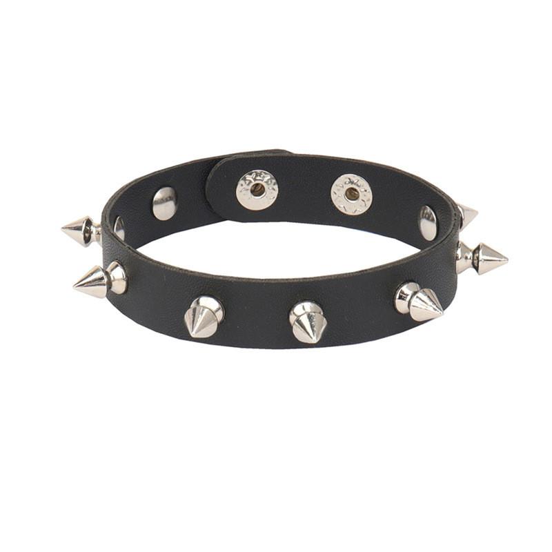 New Black Punk Spike Rivets Bracelets For Women Stud Bracelet PU Leather Charm Cuff Bracelets Cuff Bangles Jewelry Party Gift
