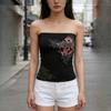 Европейский и американский летний ретро темный облегающий топ без рукавов и бретелек для женщин