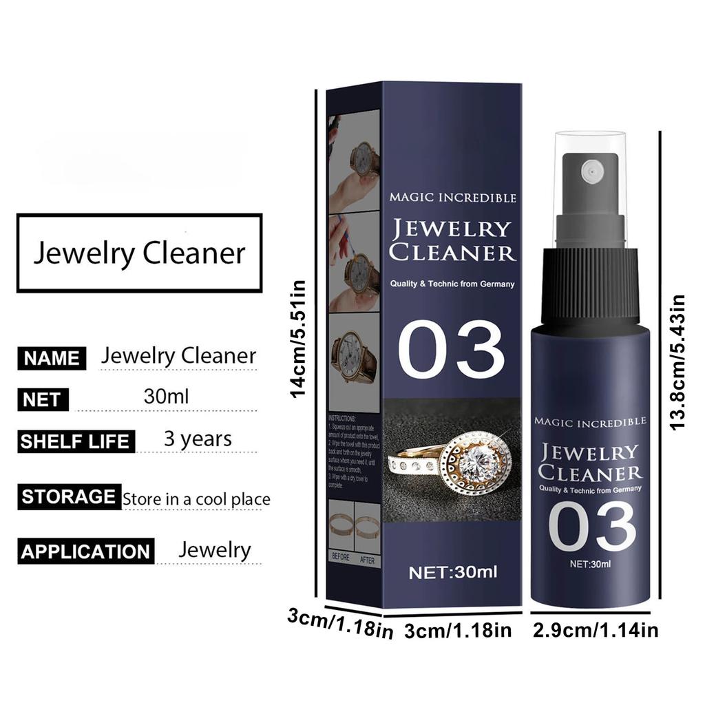 30ml Jewelry Cleaner Cleaning Solution Tarnish Remover Stain-free Diamonds Gold Jewelry Clean Liquid