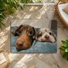 Kwaii Cute Dog Floor Mat Flannel Rug Non Slip Absorbent Soft Washable For Entryway Hallway Bathroom Kitchen Decor
