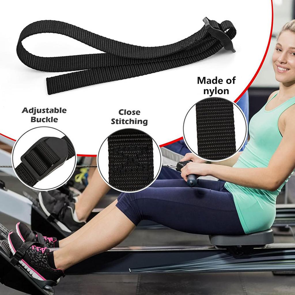 Rowing Machine Foot Straps Adjustable Fitness Foot Straps Replacement Reusable Straps Rowing Machine Accessories