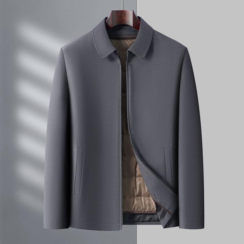 Lapel Jacket Men Autumn and Winter Middle-aged Business Thickened Thermal Liner Detachable Dad Down Jacket Men