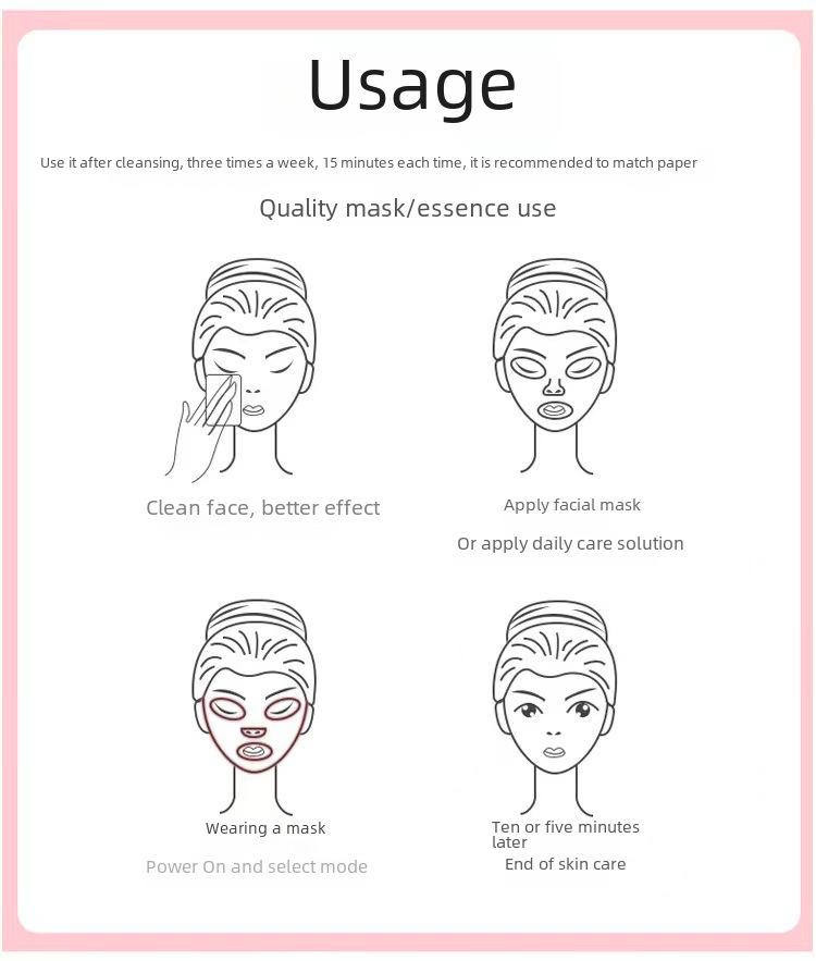 Красочная светодиодная светотерапевтическая маска для домашнего омоложения