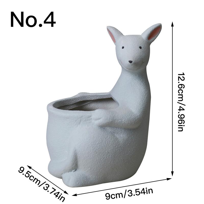 Cute Kangaroo Flower Pot Ceramics Succulent Pot Planter Home Decor Desktop Ornaments Garden Decoration Bonsai Plant Pot