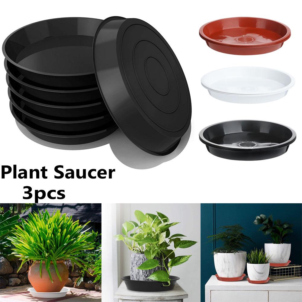 3Pcs Garden Round Flower Pot Drip Trays Plant Saucer Plastic Tray Saucers Indoor Outdoor
