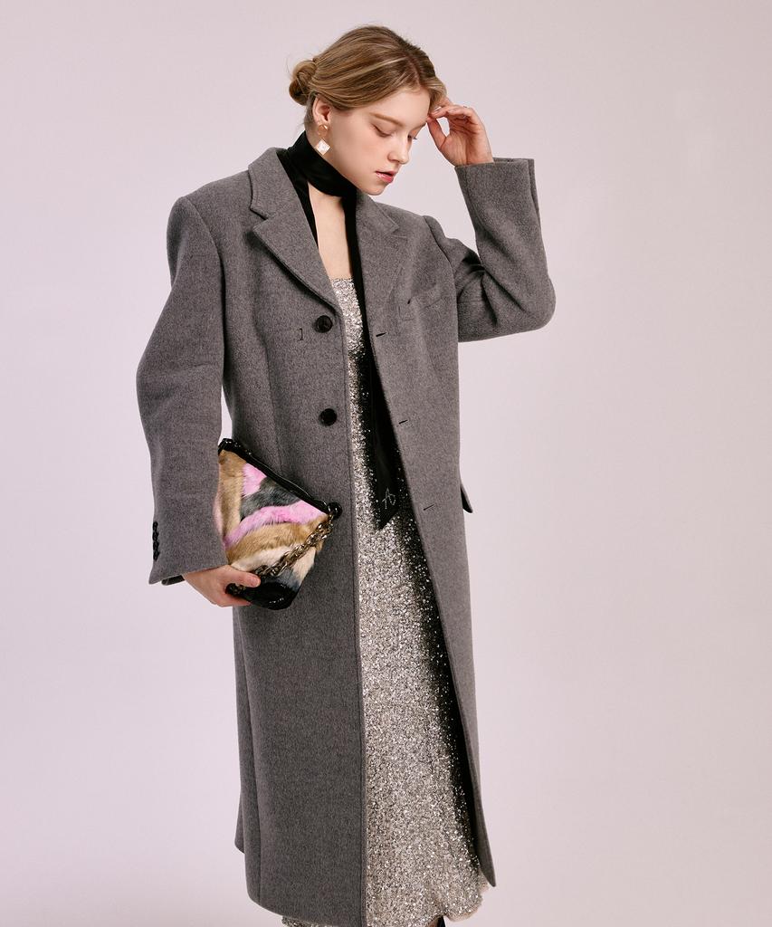 Jina In Ny Colored Fur Top Zip Shoulder Bag