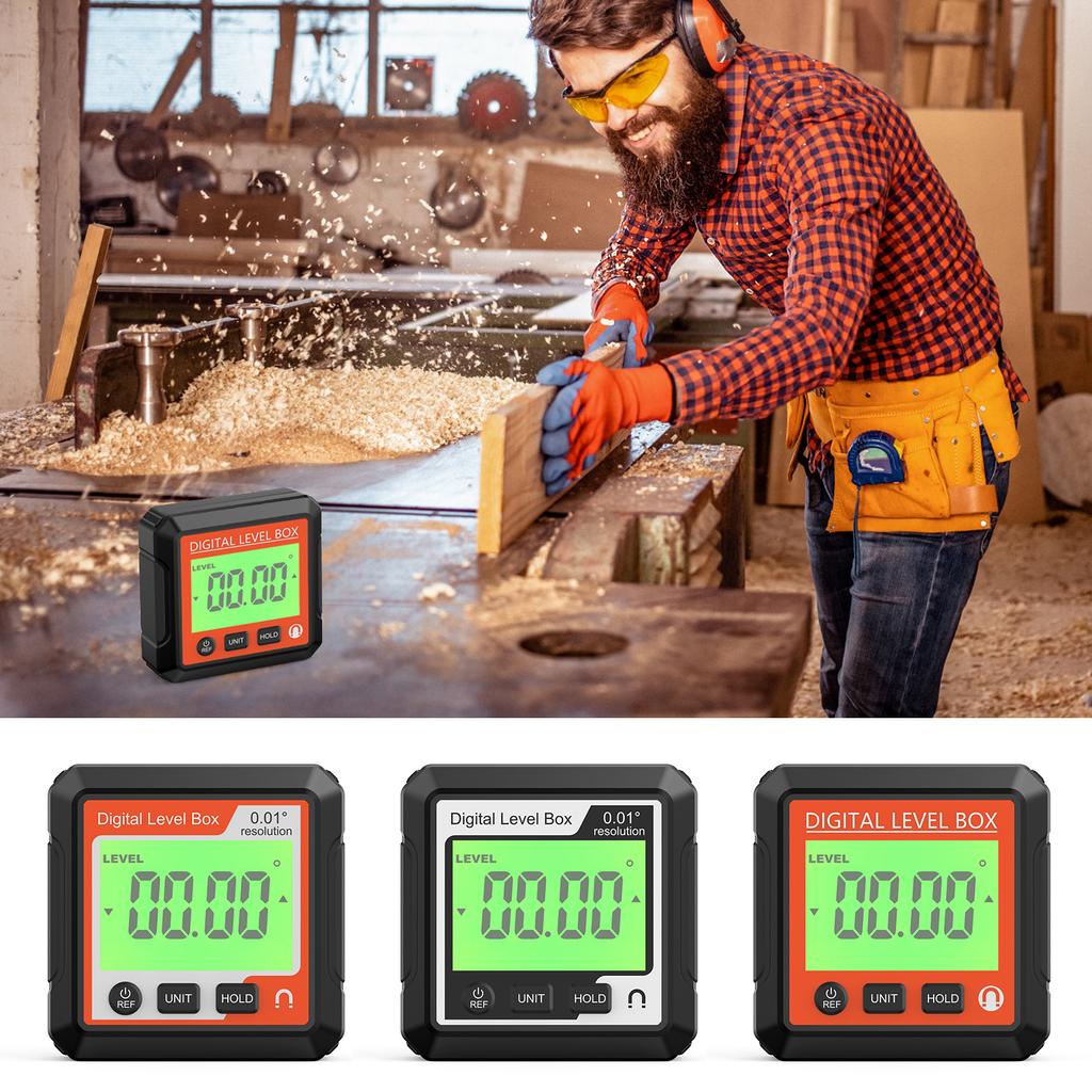 Digital Level Angle Gauge Mini Angle Finder Level Box Magnetic Base Back Light Bevel Gauges Inclinometer for Carpentry