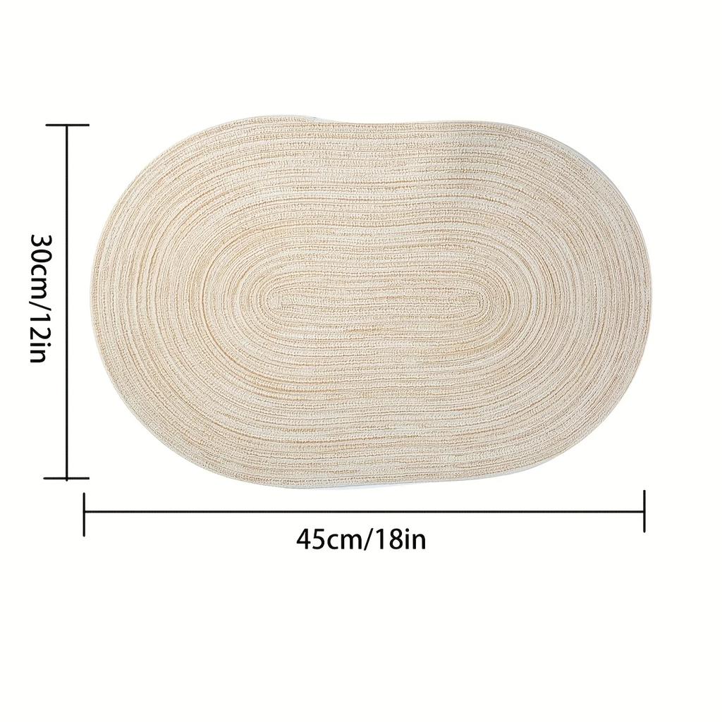 1 шт. Овальные полиэстеровые салфетки под тарелку, бежевые, коричневые, западные салфетки, термостойкие, нескользящие, для ежедневного декорирования