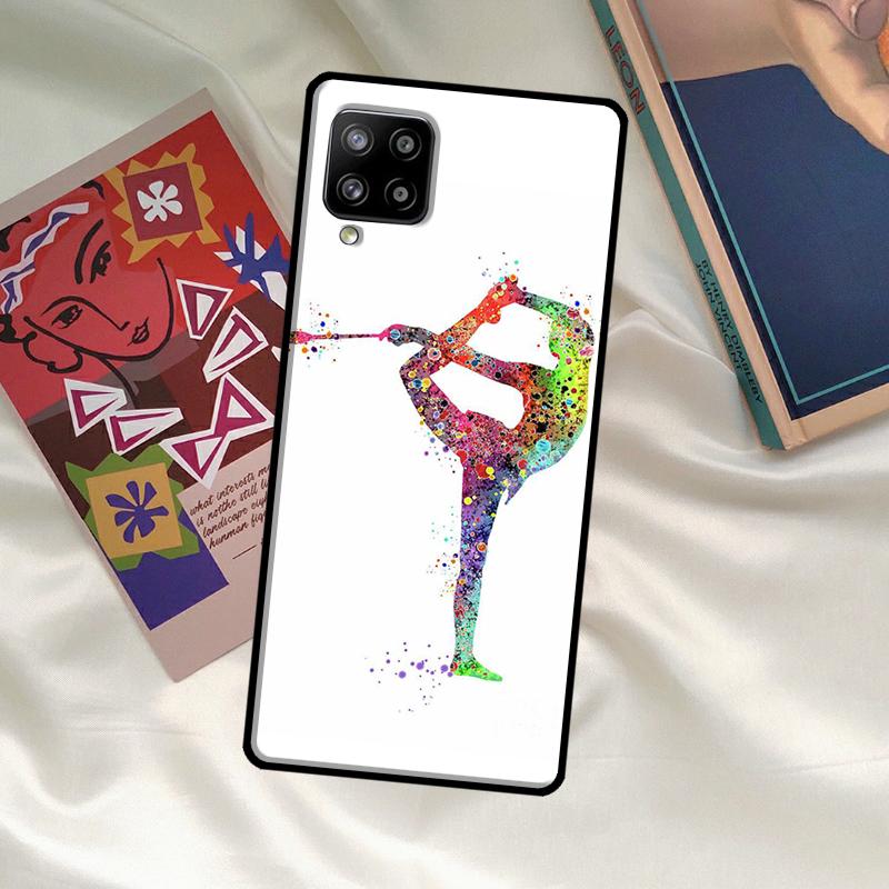 Чехол-обложка с акварельной печатью для гимнастики для Samsung Galaxy A14 A34 A54 A12 A22 A32 A52 A72 A13 A23 A33 A53 A52S A71 A51
