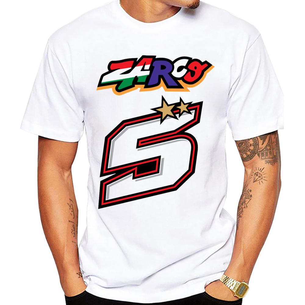 New Summer Unisex Short Sleeve Johann Zarco 5 Gp Racing Legend Tshirt Unisexs Casual Tees Cool Boy Motorcycle Riding Sport White Tops