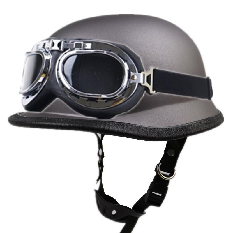 Outdoor Cycling Half Helmet Retro Style Harley Electric Bike DOT Approved With Goggles