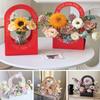 Paper Flower Basket with Handle Folding Gift Box Large Capacity Bouquet Boxes