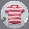 Children's Summer Short-sleeved Children's Round Neck Art Shirt Pure Cotton Striped T-shirt