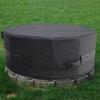 Waterproof Round Firepit Cover 600D Oxford Fabric UV-Resistant Firepit Shield Weatherproof Cover with Buckles Strap Handles for Outdoor Built-in Stone