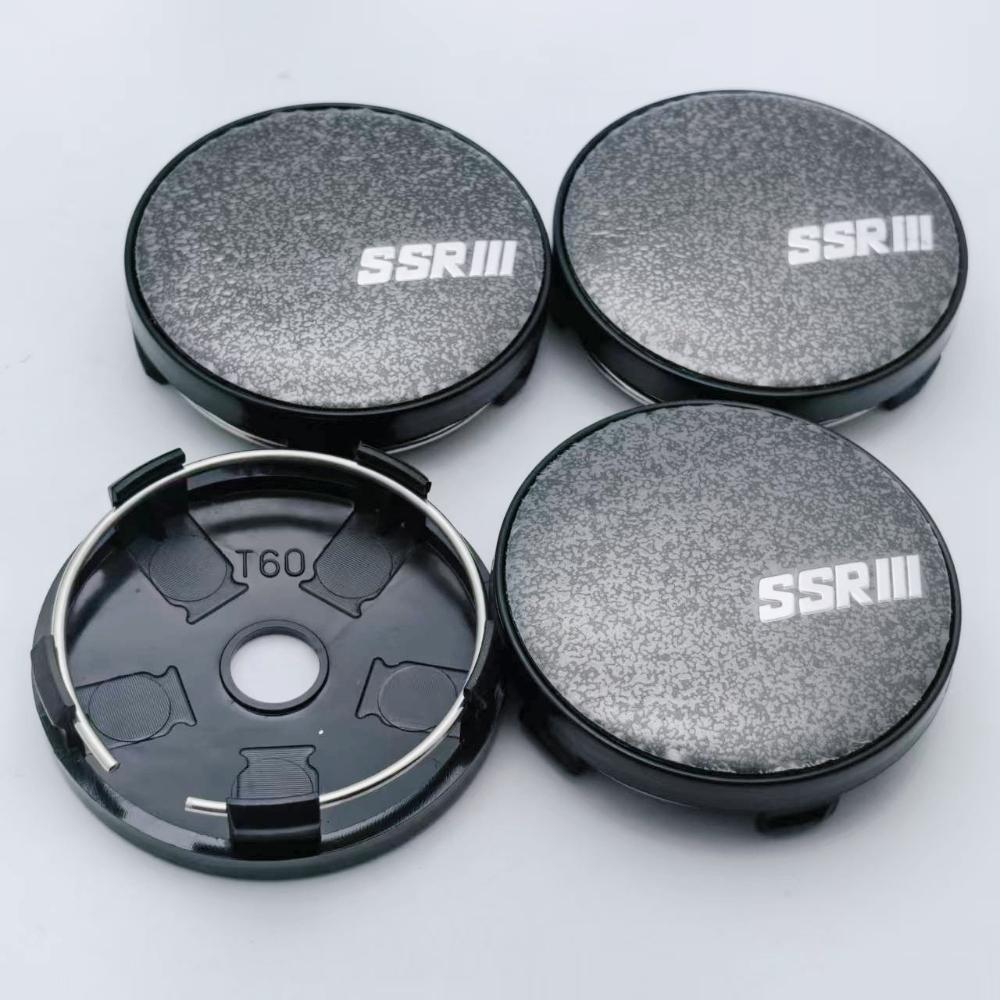 4pcs SSR Logo Emblem Badge Car Wheel Center Caps O.D 60MM I.D 56MM Wheels Hub Cap Rim Hubcaps Dust Cover Replace Car Accessories