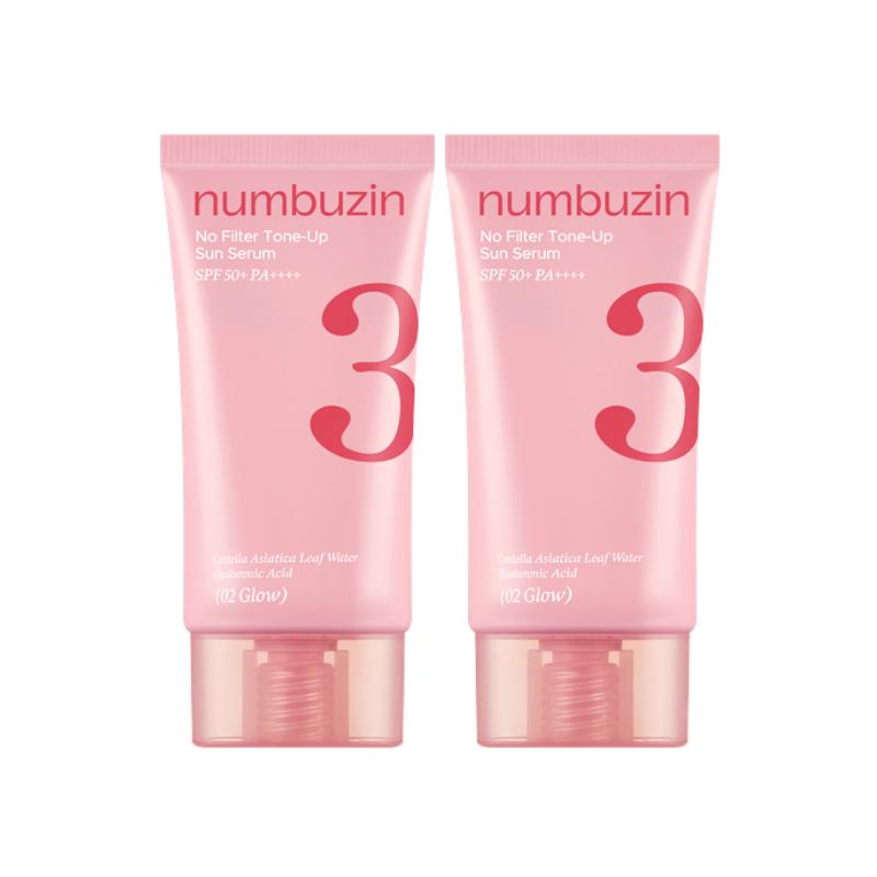 [numbuzin] No.3 Porcelain Base-Skip Tone Up Beige SPF50+ PA++++ (50ml x 2ea Set) - Option 01 Blur / 02 Glow