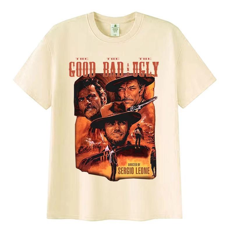 90s Retro The Good The Bad and The Ugly Graphic Printed T Shirts Men Women Hip Hop T-shirt Print Crew Neck Casual T Shirt