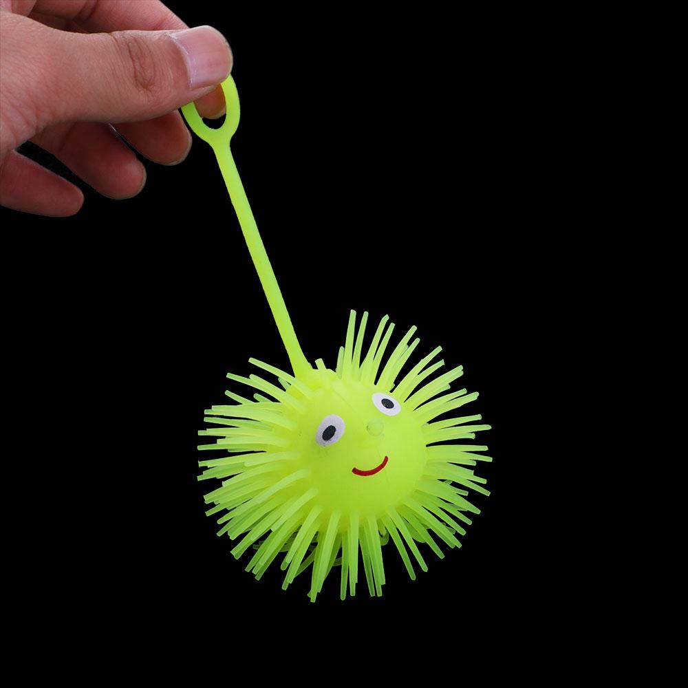 Stress Baby Elastic Toy Vent Ball LED Light Up Toy Glowing Hair Flash Ball Elastic Glow Hair Ball