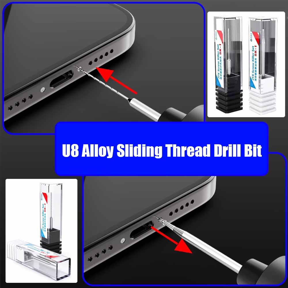 Lanrui U8 Сплавной Скользящий Резьбовой Сверло Набор 2 шт. для Удаления Сорванных Винтов Легкое Выкручивание Поврежденных Винтов Инструменты