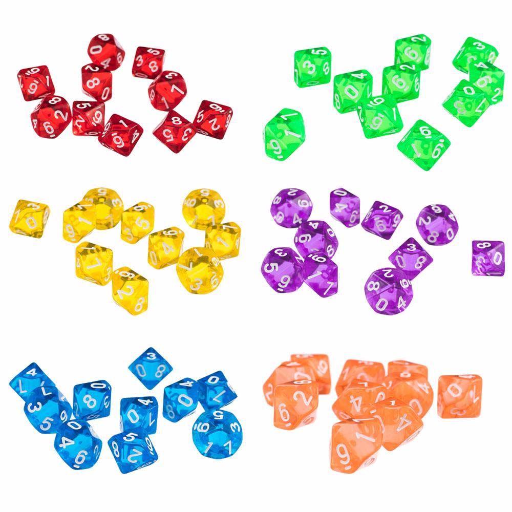 10Pcs Family Party Entertainment Playing Games Board Games Game Toys Dice Game Dice D10 Dices