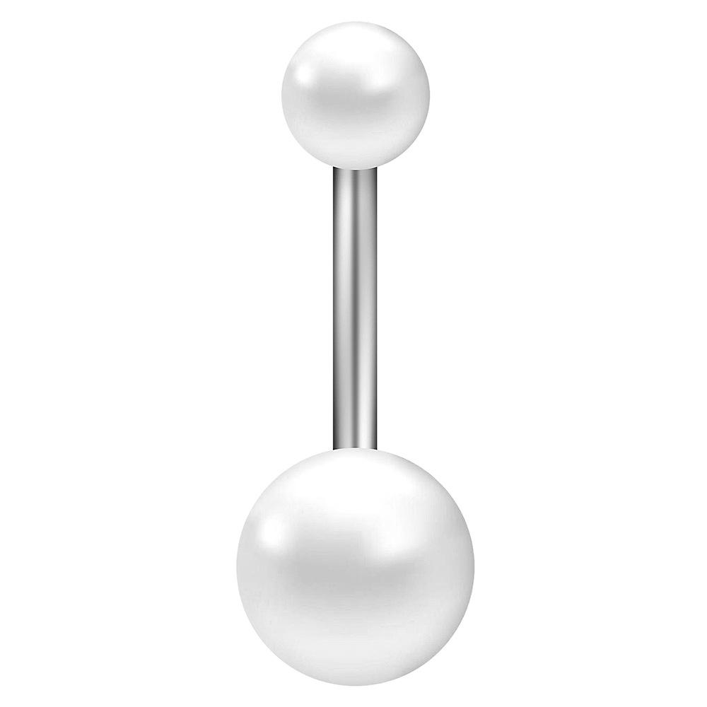 Комбинационный набор колец для пирсинга пупка из нержавеющей стали с жемчужиной