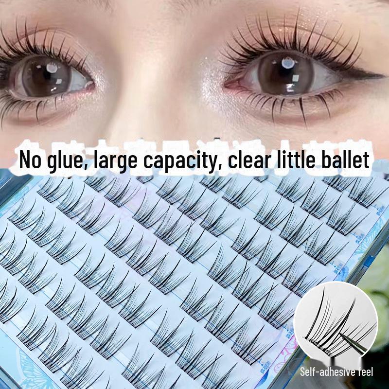Накладные ресницы Clear Ballet без клея с высокой емкостью — густые сегментированные пучки для фотогеничных образов новичков