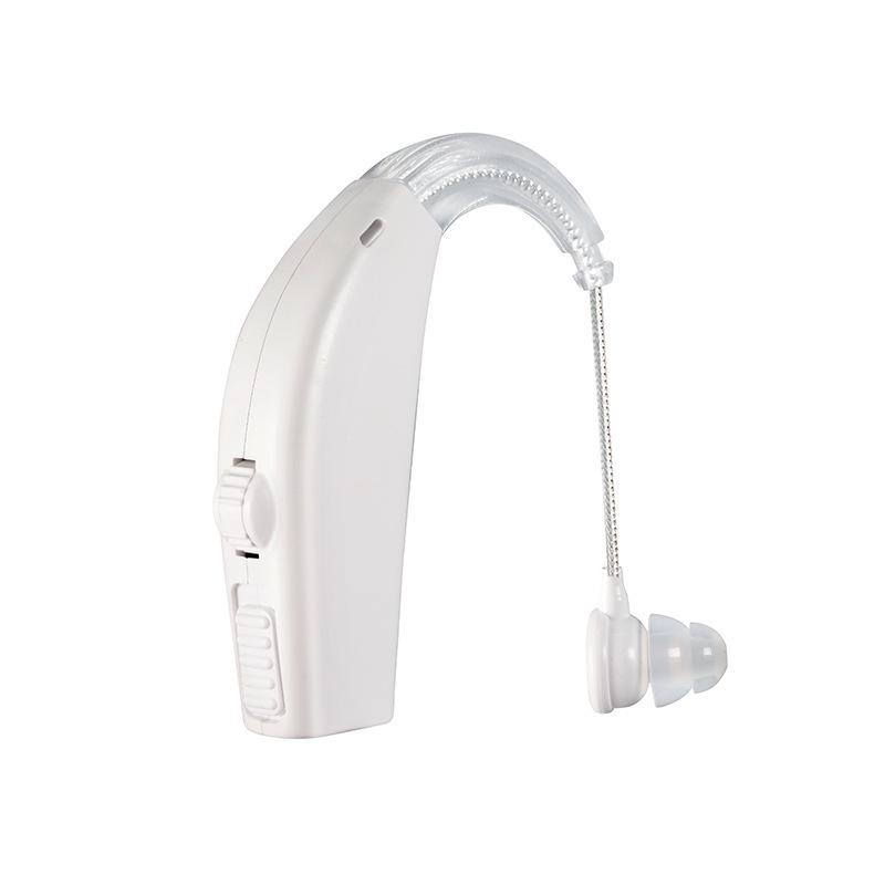 Rechargeable Behind-the-Ear Hearing Aid with Charging Case & Accessories for Seniors.