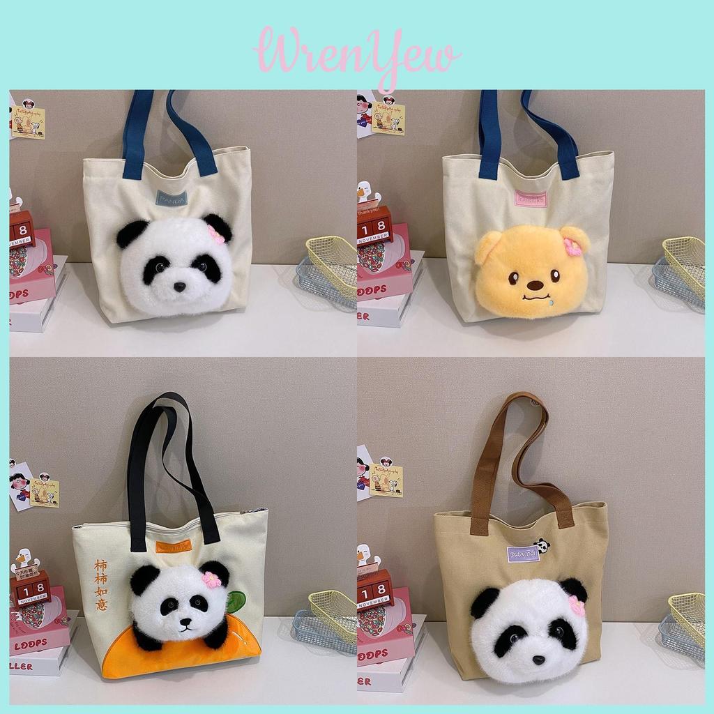 Cute Canvas Shoulder Bag With Zipper Closure For School And Office