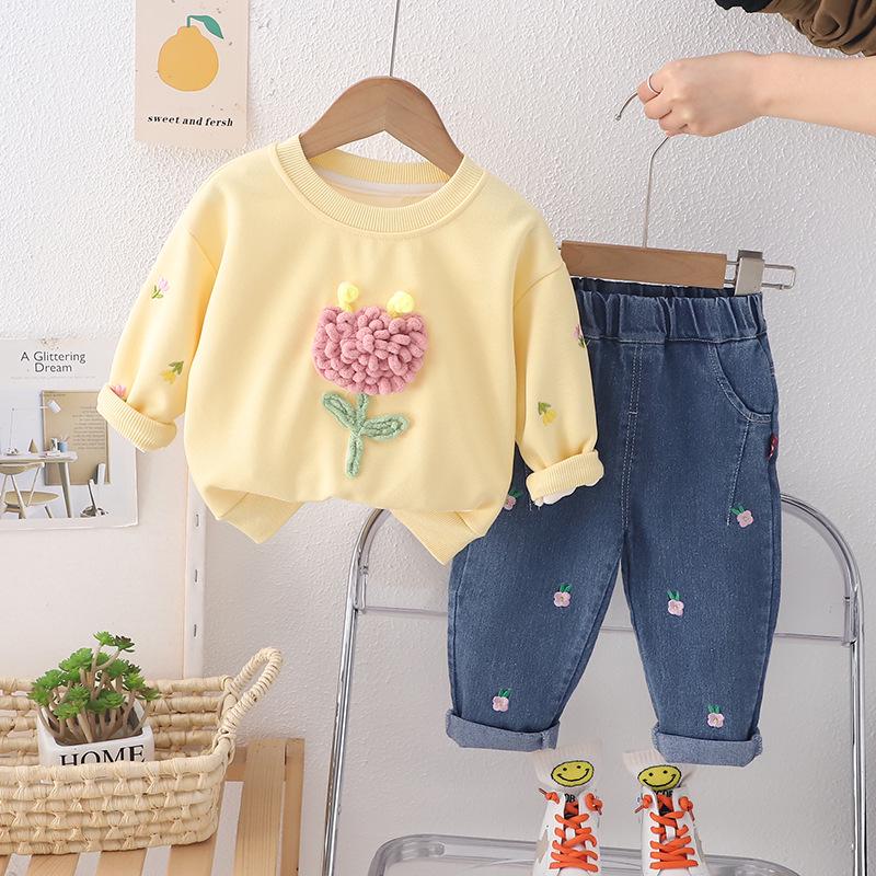 2024 Boys & Girls Street Style Sportswear: Spring/Autumn Sweatshirt Two-Piece Set